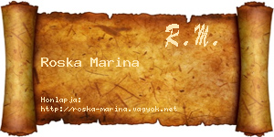 Roska Marina névjegykártya